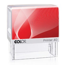 Sello Colop P40 Rectangular 58x22 mm (6 lineas) - Azul, Con borde
