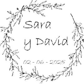 Sello de boda personalizado motivos florales